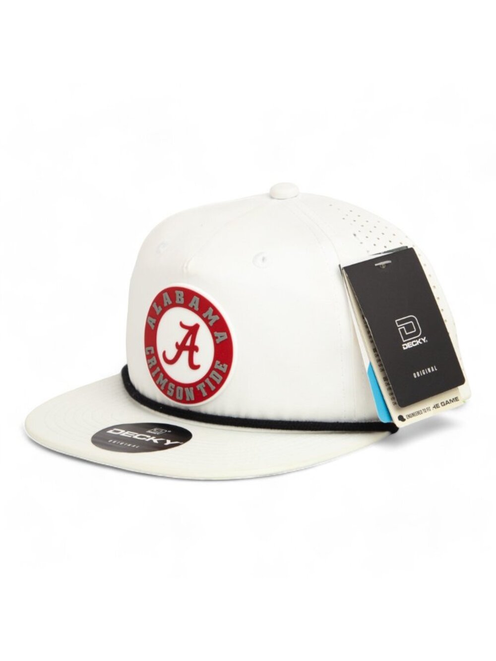 Alabama Crimson Tide 3D Perforated Rope Hat- White/ Black